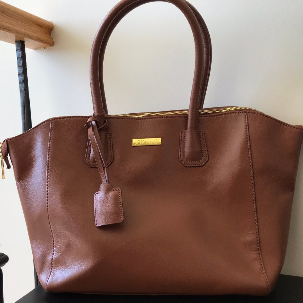 Joy & Iman Genuine Leather Organized Tote Purse